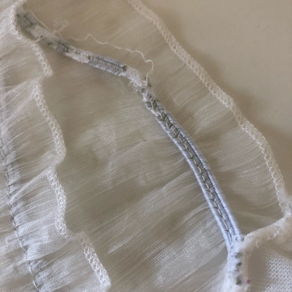 Angelic boho white chiffon flowy batwing top - Picture 5 of 7